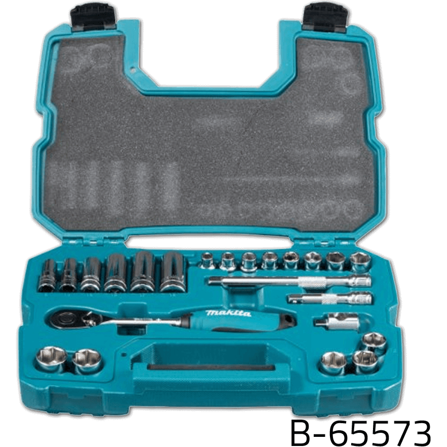 Makita B-65573 23pcs. 3/8″ Dr. Rachet & Socket Wrench Set - KHM Megatools Corp. Makita B-65573 23pcs. 3/8″ Dr. Rachet & Socket Wrench Set - KHM Megatools Corp.
